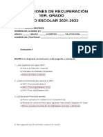 Examenes de Educación Física RECUPERACIÓN 1° Con Respuestas