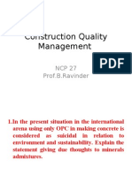 Construction Quality Management: NCP 27 Prof.B.Ravinder