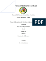 El Conocimiento Científico Sobre El Derecho