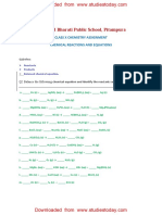 CBSE Class 10 Chemistry Worksheet - Chemical Reactions and Equations