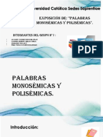 Palabras Monosémicas y Polisémicas