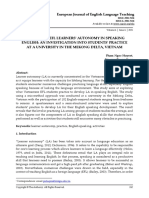 Developing Efl Learners' Autonomy in Speaking English: An Investigation Into Students' Practice at A University in The Mekong Delta, Vietnam