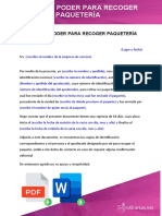 Carta de Poder para Recoger Paqueteria