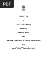 Minutes of The PNM Meeting Between Railway Board and National Federation of Indian Railwaymen