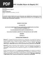 Decreto 734 de 1993 Alcaldía Mayor de Bogotá, D.C