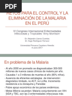 Actualizacion de Los Planes de Control Hacia La Eliminacion de Malaria en La Amazonia Peruana. Alejandro LLanos, Hugo Rodriguez