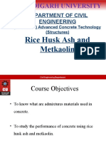 Department of Civil Engineering: Rice Husk Ash and Metkaolin