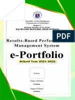 Results-Based Performance Management System: E-Portfolio