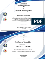 Certificate of Participation: Franklin C. Corpuz