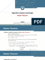 Algorithm Analysis and Design: Master Theorem