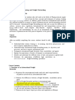 Course Title: Customs Clearing and Freight Forwarding Course No.: Phar 655 Credit/contact Hour: 2 CR HR Course Description