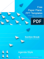 Blue Unique Paper Plane PowerPoint Templates