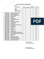 Daftar Isian Nilai Mahasiswa: Mata Kuliah: Dasar Usahatani