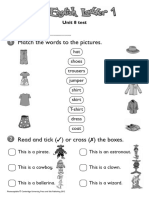 English Ladder 1 Unit 8 Test