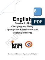 English: Quarter 3 - Module 3 Clarifying and Using Appropriate Expressions and Meaning of Words