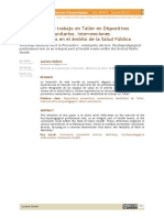 La Modalidad de Trabajo en Taller en Dispositivos Preventivo-Comunitarios. Intervenciones Psicopedagógicas en El Ámbito de La Salud Pública