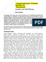 Perception of Organisational Climate in Nursing Staff