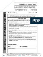 Mid Phase Test Paper of CTY 2224 A Lot