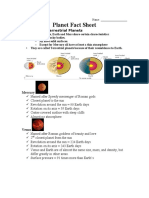 Planet Fact Sheet