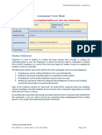 Assessment Cover Sheet: Student Statement