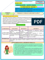 Experiencia de Aprendizaje #04 - Actividad #01 - 5to Grado-Comunicacion