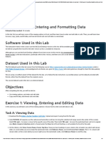 Hands On Lab 3 - Entering and Formatting Data