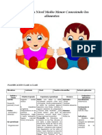 Planificación Medio Menor Conociendo Los Alimentos