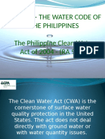 PD 1067 - The Water Code of The Philippines The Philippine Clean Water Act of 2004 - (RA 9275)