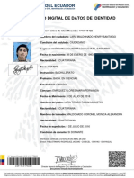 Certificado Digital de Datos de Identidad: República Del Ecuador