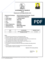 Government of Manipur X-10: Employment Exchange Identity Card