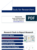 Research Tools For Researchers: Shivaram BS Senior Technical Officer CSIR-NAL, Bangalore