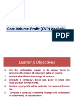 Cost-Volume-Profit (CVP) Analysis