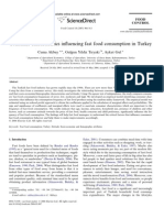 Consumer Characteristics Influencing Fast Food Consumption in Turkey