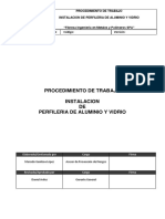 Procedimiento de Trabajo Seguro Instalacion de Perfiles de Aluminio y Cristales