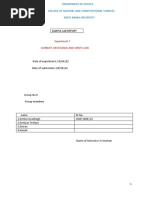 Sample Lab Report: Experiment 7 Current, Resistance and Ohm'S Law