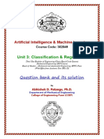 Unit 3: Classification & Regression: Question Bank and Its Solution