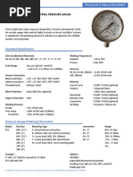 Industrial Pressure Gauge Model: P52: Standard Specification