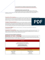 Cognitive Processing: Selection of Text / Strategy