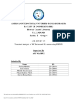 American International University-Bangladesh (Aiub) Faculty of Engineering (Eee) Electrical Circuit 1 Laboratory FALL 2020-2021 Section: T Group: 4