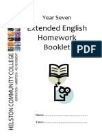 Y7 English Booklet Extended