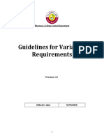 Guidelines For Variation Requirements Version 1.0