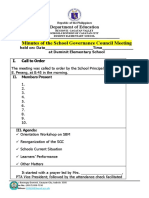 Minutes of The School Governance Council Meeting