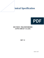 Technical Specification: Section-Transformer (Upto 400 KV Class)