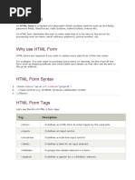 HTML Form, Font, All Tag List