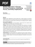 Shadow Education in Europe: Growing Prevalence, Underlying Forces, and Policy Implications