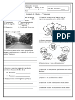 Avaliação de Ciências 5º Ano - 2º Trimestre