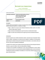 Atemáticas Financieras: Datos de Identificación Nombre(s) Estudiante(s)