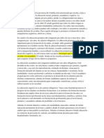 El Sistema Educativo de La Provincia de Córdoba Está Estructurado Por Niveles