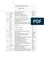 TTFI Tournament Calander - 2011