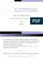 Fracionamento Do Prazo e Equivalência Financeira em Juros Compostos